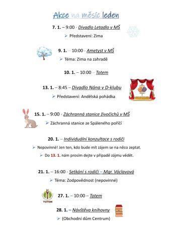 Akce na&nbsp;měsíc leden 2025