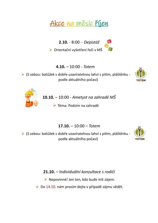Akce na&nbsp;měsíc říjen 2024