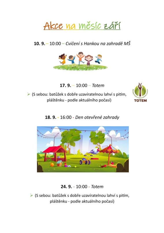 Akce na&nbsp;měsíc září 2024